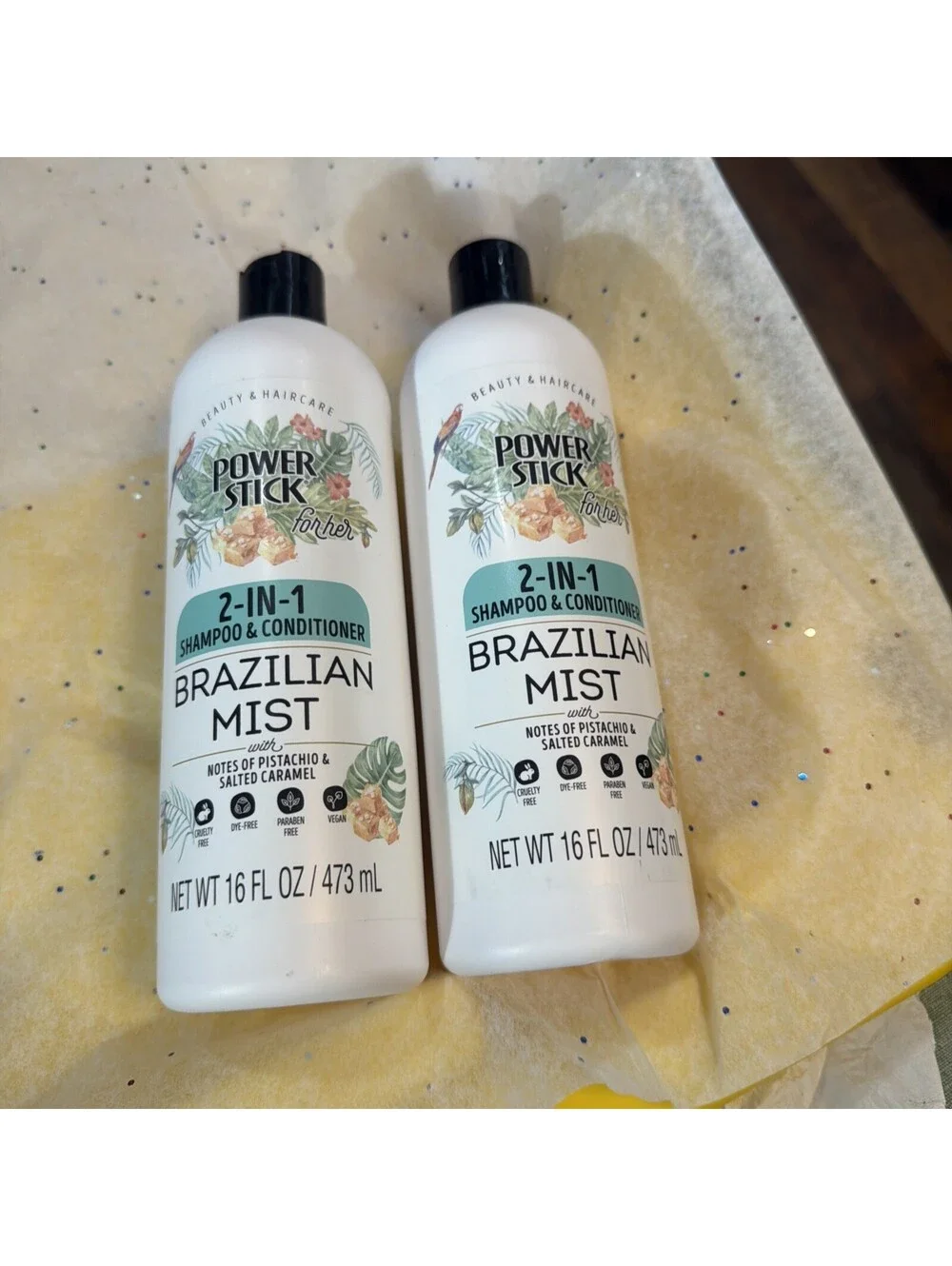 Power Stick for Her Brazilian Mist 2-in-1 Shampoo Conditioner Vegan 16oz 2 Pack